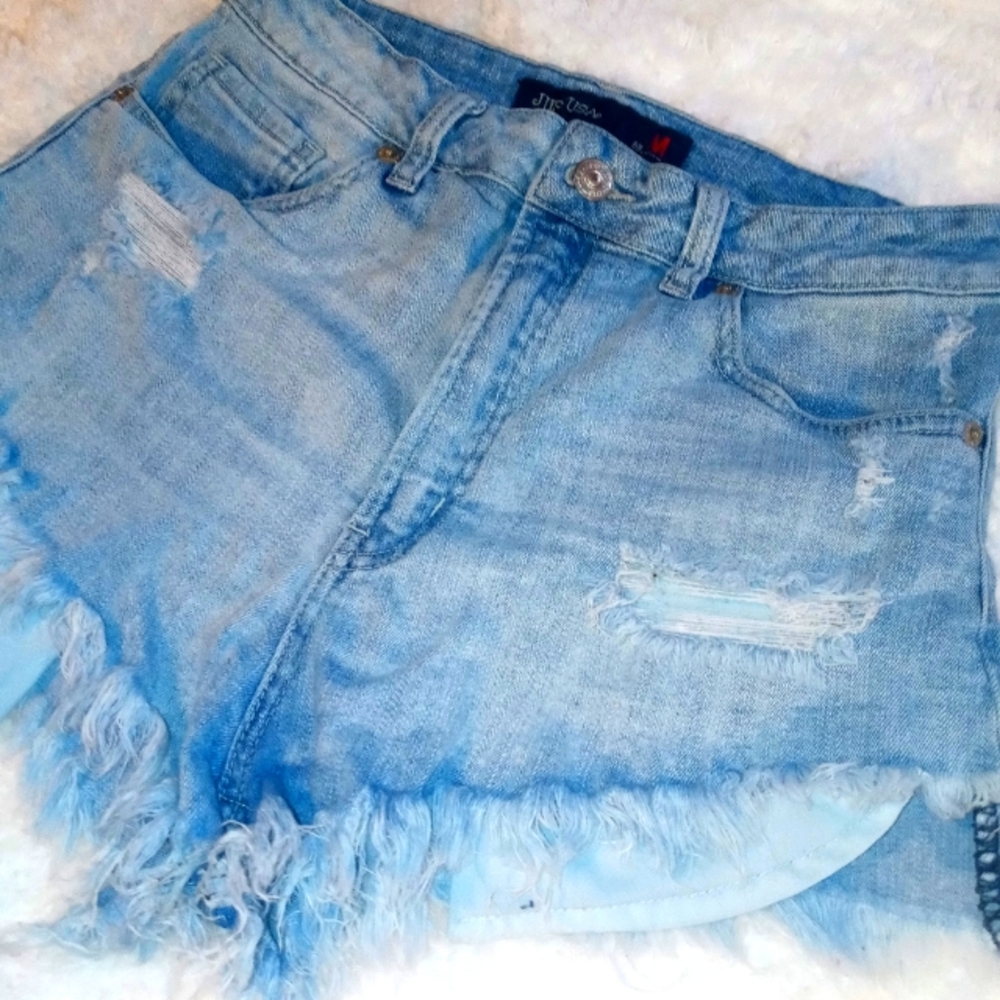 Distressed Denim Cut-off Shorts